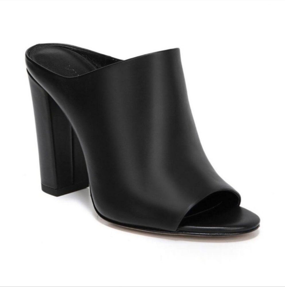Vince. Aloea Leather Heeled Mules